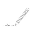 Wooden pencil - one line drawing. Vector illustration continuous line drawing