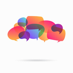 Wall Mural - Speech bubble icons set. Flat vector design