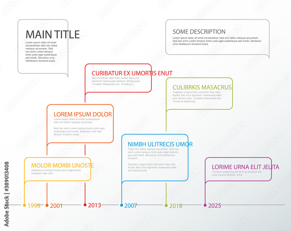 Vector horizontal infographic timeline template Stock Vector | Adobe Stock