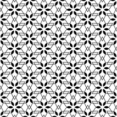 Wall Mural - geometric seamless pattern. abstract background with floral leaf. geometric design with flowers leav
