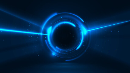 Wall Mural - Blue energy portal from space