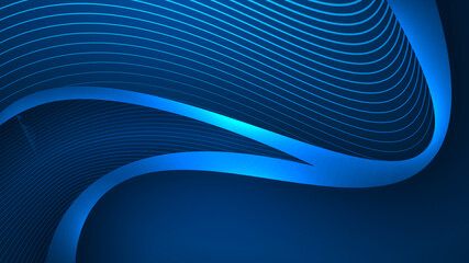 Wavy background of blue stripes