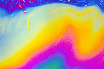 Wall Mural - psychedelic multicolored patterns background. photo macro shot of soap bubbles