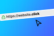 url browser bar with a website with a click domain