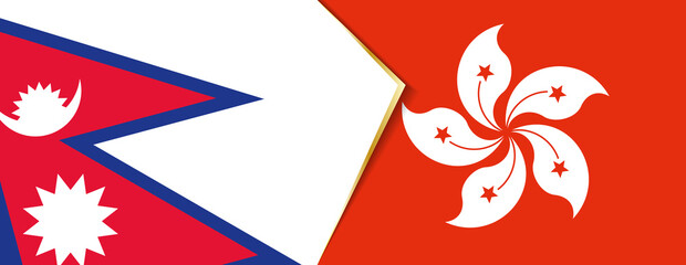 Wall Mural - Nepal and Hong Kong flags, two vector flags.