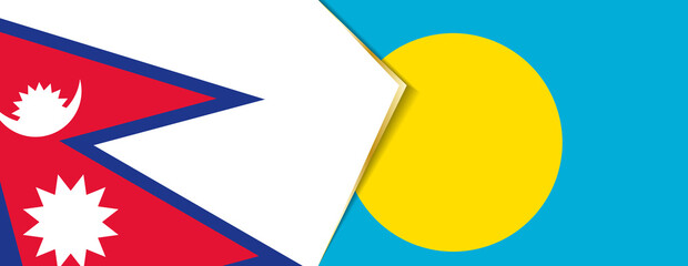 Wall Mural - Nepal and Palau flags, two vector flags.