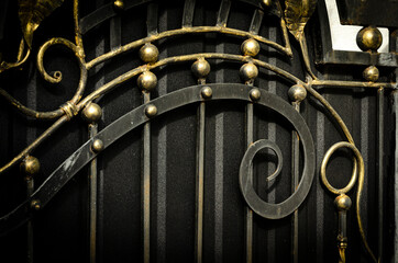 Wall Mural - Modern wrought iron elements of a beautiful metal gate