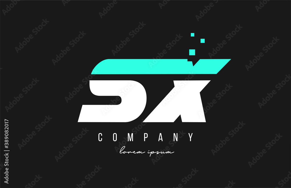 sx s x alphabet letter logo combination in blue and white color ...