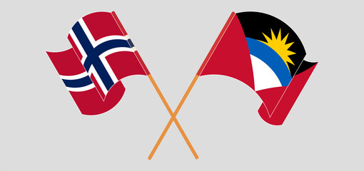 Crossed flags of Antigua and Barbuda and Norway