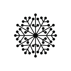 Wall Mural - Snowflake icon vector isolated symbol.