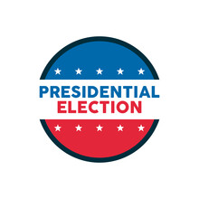 Presidential Election Lettering With Stars Stamp