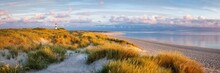 Panoramic View Of A Dune Beach On The Island Of Sylt, Schleswig-Holstein, Germany