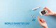 © Siam - World diabetes day awareness concept. The diabetic measures the level of glucose in the blood, 14 November.