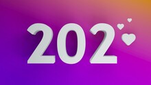 Number 202 In White On Purple And Orange Gradient Background, Social Media Isolated Number 3d Render
