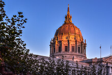 San Francisco City Hall At Sunset.