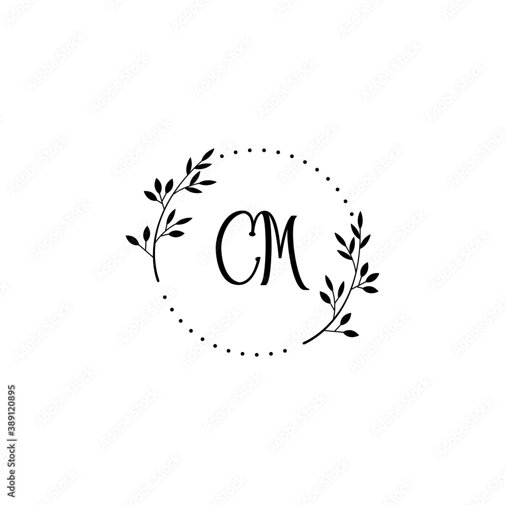Initial CM Handwriting, Wedding Monogram Logo Design, Modern ...