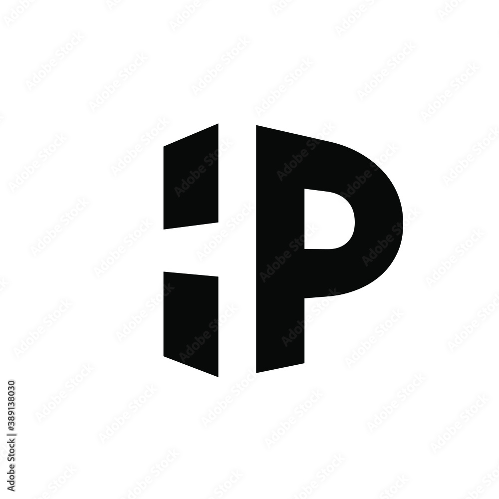 simple initial letter luxury hp monogram logo design isolated with ...