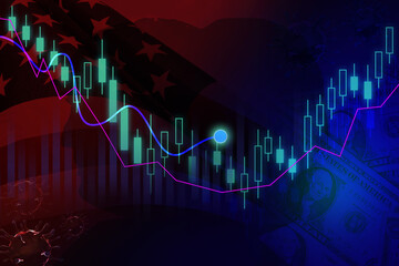 Candlestick and Line chart in financial market