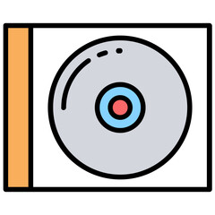 Sticker - 
A simple flat icon design of a compact disk
