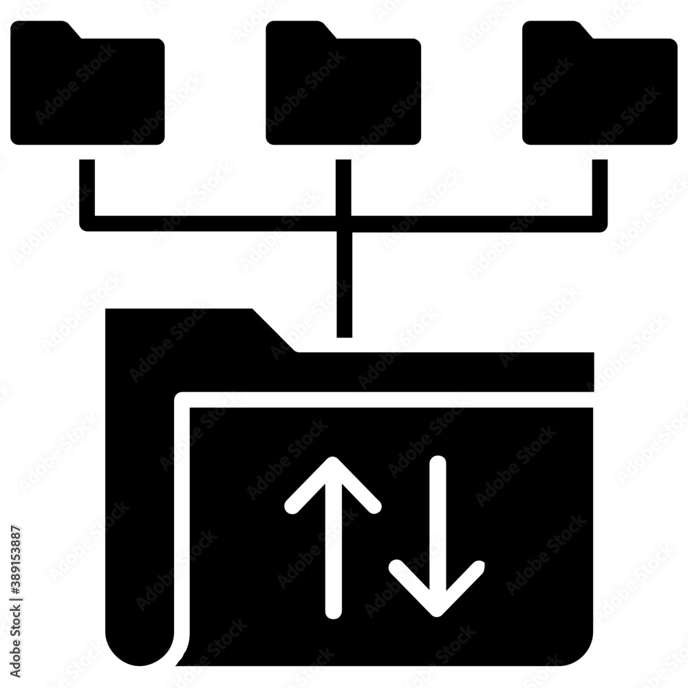 Database mainframe connected to multiple computer screens, data mining ...