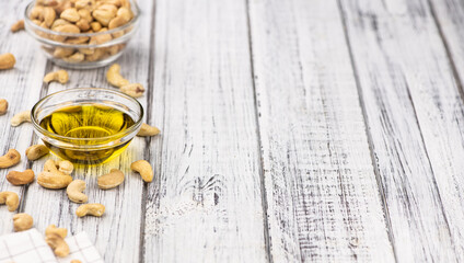 Wall Mural - Cashew Oil (close up; selective focus)