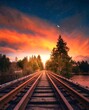 © Sami - railroad in sunset