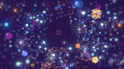 Wall Mural - celebration particles circles black background bokeh