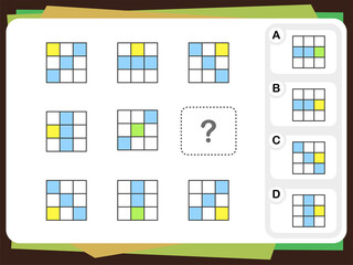 Wall Mural - Practice Questions Worksheet for Education and IQ Test [Answer is A]
