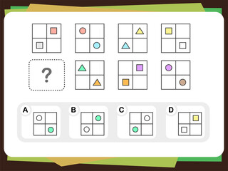Wall Mural - Practice Questions Worksheet for Education and IQ Test [Answer is B]