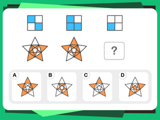 Wall Mural - Practice Questions Worksheet for Education and IQ Test [Answer is A]