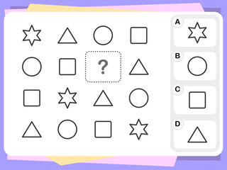 Wall Mural - Practice Questions Worksheet for Education and IQ Test [Answer is A]
