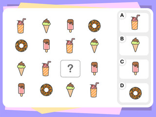 Wall Mural - Practice Questions Worksheet for Education and IQ Test [Answer is D]