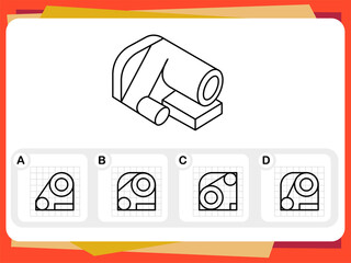 Wall Mural - Practice Questions Worksheet for Education and IQ Test [Answer is D]