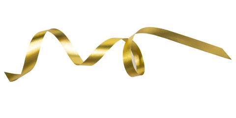 a gold ribbons isolated on a white background with clipping path.