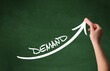 © ra2 studio - Hand drawing DEMAND inscription with white chalk on blackboard, business concept