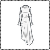 Fototapeta Sypialnia - women dress editable fashion flat sketch for creating new designs mockup