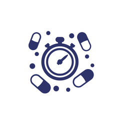 Poster - medication time icon with pills