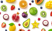 Tropical Fruits And Berries Pattern