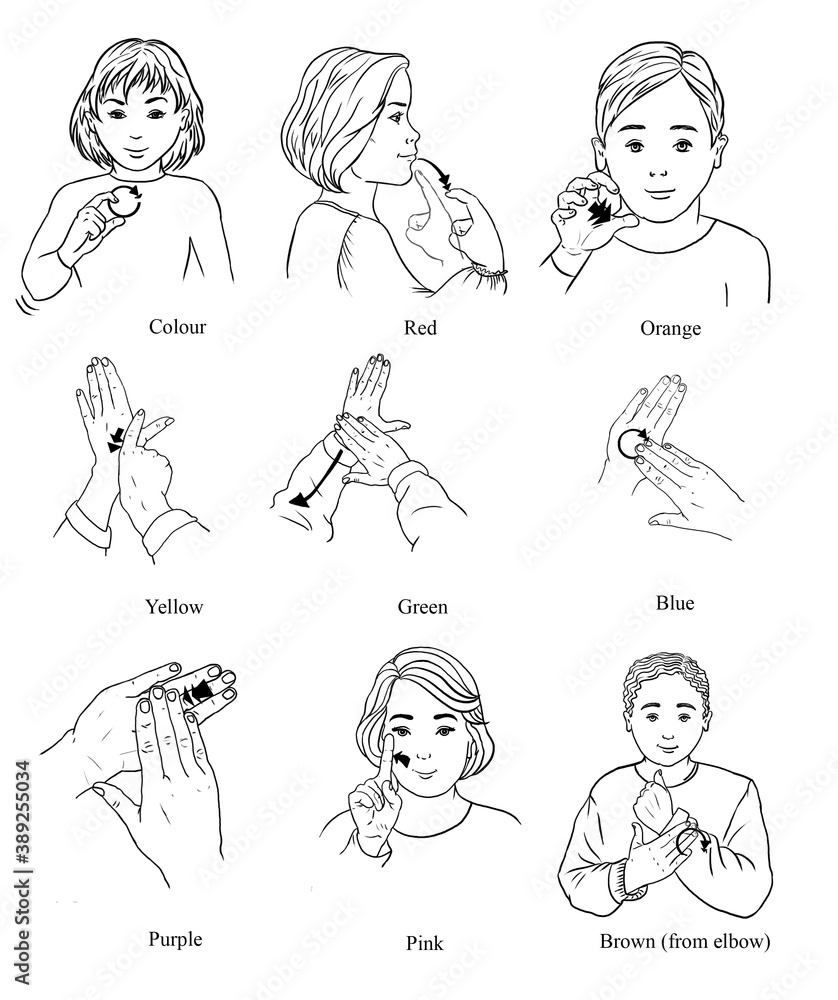BSL Illustrations Series Colours British Sign Language Illustration BSL Illustrations Series Colours British Sign Language Illustration