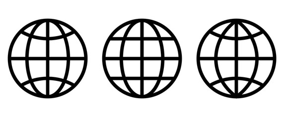 Wall Mural - World icon. Globe icon isolated with the ability to change the thickness of the lines . Vector