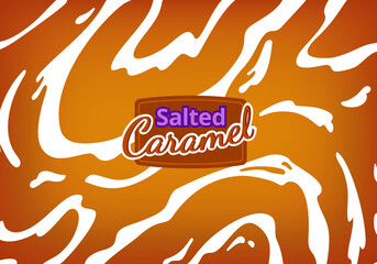 Leinwandbilder - Vector Background with Flowing Salted Caramel. Abstract Sweet Texture. Creative Food Bg for Packaging Design and Advertisement