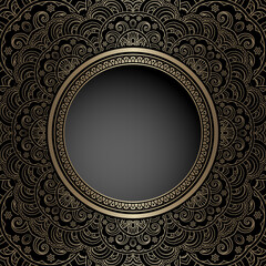 Vintage gold background with round hole