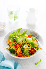 Sticker - Fresh raw vegetable salad with boiled broccoli, greens and vegetables