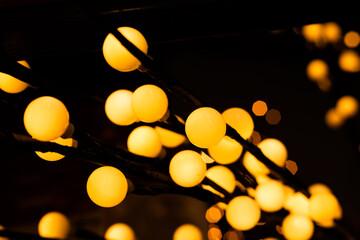 Abstract image of yellow electric lights 