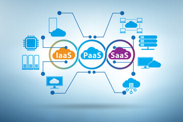 Wall Mural - PAAS IAAS SAAS concept in digital world