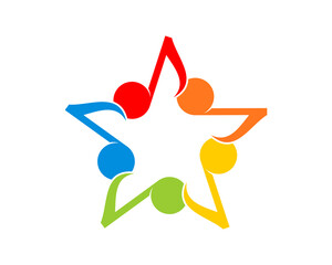 Wall Mural - music note favorite forming a star shape