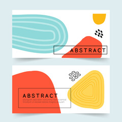 Wall Mural - Abstract shapes creative banner templates, Geometric design, shapes, Trendy vector collection. Modern banner, Email ad newsletter layouts. Contemporary background.  