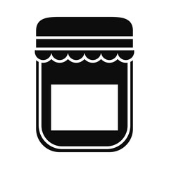 Sticker - jam bottle icon, silhouette style