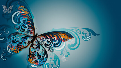 Poster - Beautiful multicolored butterfly