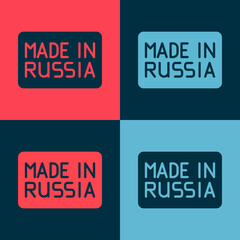 Canvas Print - Pop art Made in Russia icon isolated on color background. Vector.